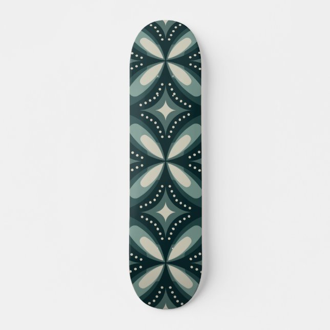 Skateboard formes vertes rétro (Devant)