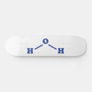 Skateboard Formule chimique moléculaire de l'eau
