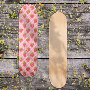 Skateboard Fraises mignonnes et rayures motif
