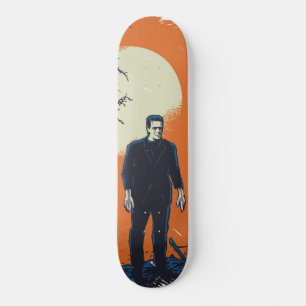 Skateboard Frankenstein sous la lune - orange