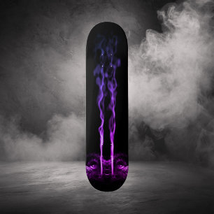 Skateboard Fumée de dragon noir et violet