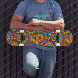 Skateboard Funky Retro couleur Motif Mandala