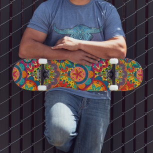 Skateboard Funky Retro couleur Motif Mandala