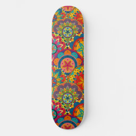 Skateboard Funky Retro couleur Motif Mandala