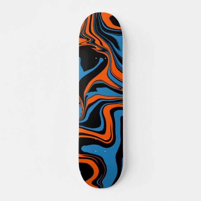 Skateboard für Abstraktes blaues Orange und schwar (Vorne)