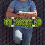Skateboard für benutzerdefinierte Farben - Neon Gr<br><div class="desc">Abstrakte Schwarz & Bright Green Color Lines - Anpassbar - Wählen Sie Ihre Lieblingsfarben aus!</div>