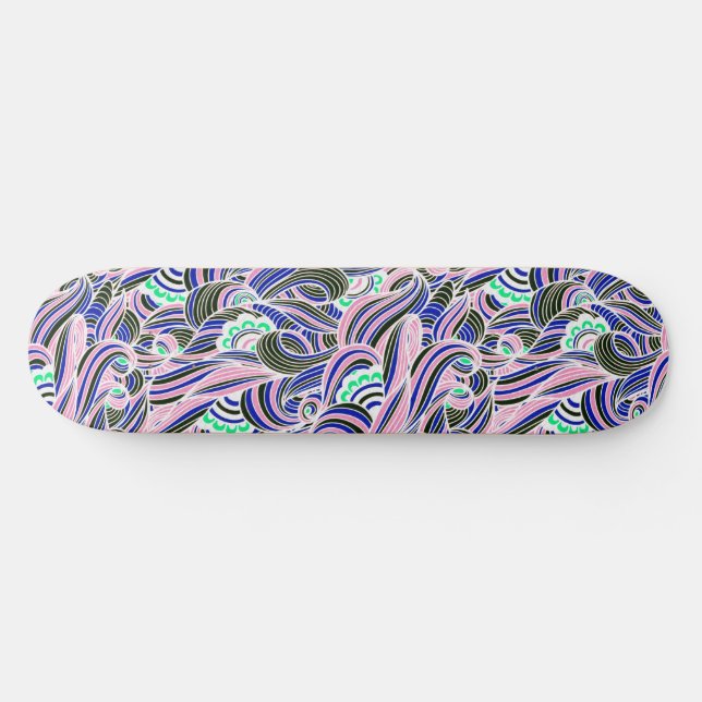 Skateboard für Blau und Rosa Waves (Horizontal)