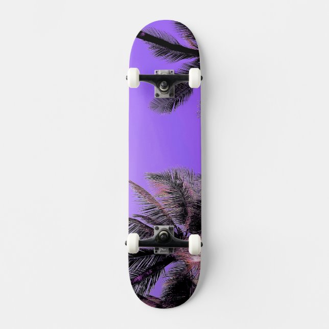 Skateboard für hawaiianische Palmen, lila (Vorderseite)