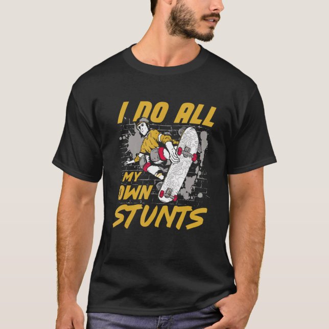 Skateboard für Jungen Männer Frauen Skaten Kickfli T-Shirt (Vorderseite)