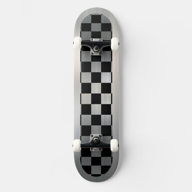Skateboard für Shiny Metal Schachbrett (Vorderseite)