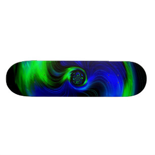 Skateboard Galaxie bleue et verte