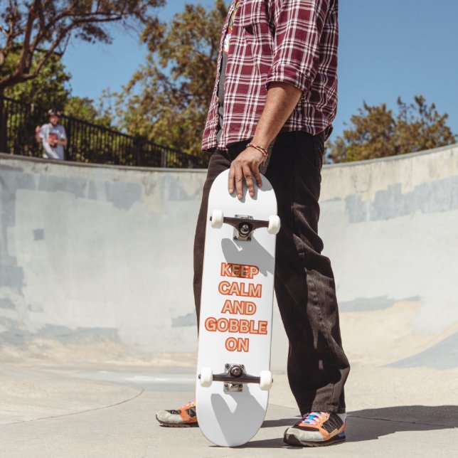 Skateboard GARDEZ CALME ET GOBBLE SUR l'action de grâce drôle (Extérieur 2)