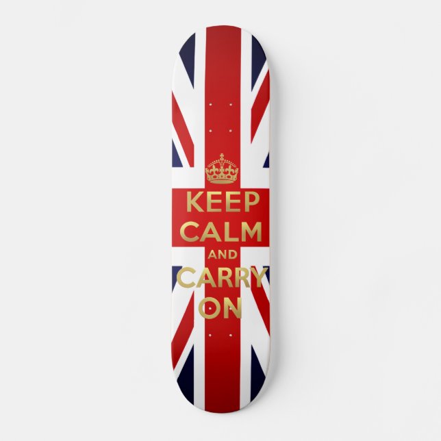 Skateboard Gardez le drapeau britannique calme Union Jack (Recto)