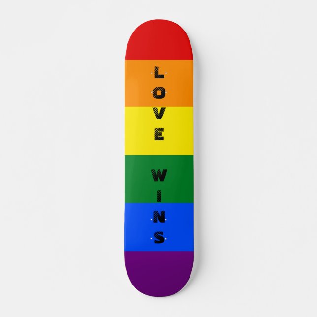 Skateboard Gay pride arc-en-ciel couleur LGBTQ Texte personna (Devant)