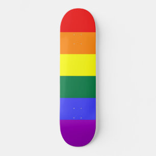 Skateboard Gay Pride Rainbow Flag
