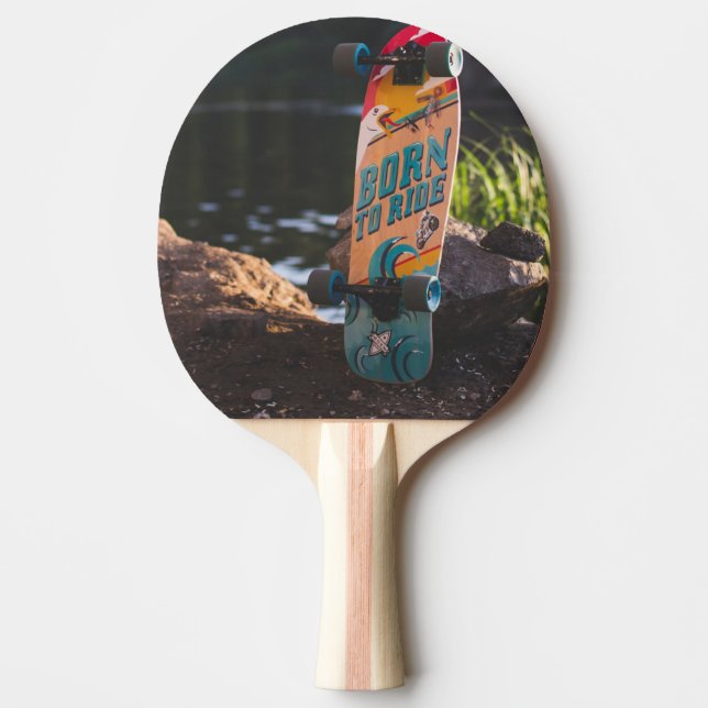 Skateboard Geboren zu fahren Tischtennis Schläger (Vorderseite)