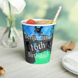 Skateboard Geburtstag Pappbecher