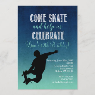 Skateboard-Geburtstags-Party Einladung