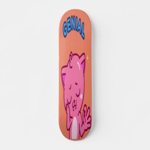 Skateboard Genial - Chat rose mignon