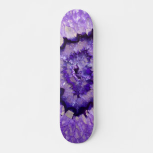 Skateboard Géode d'agate violet tombé
