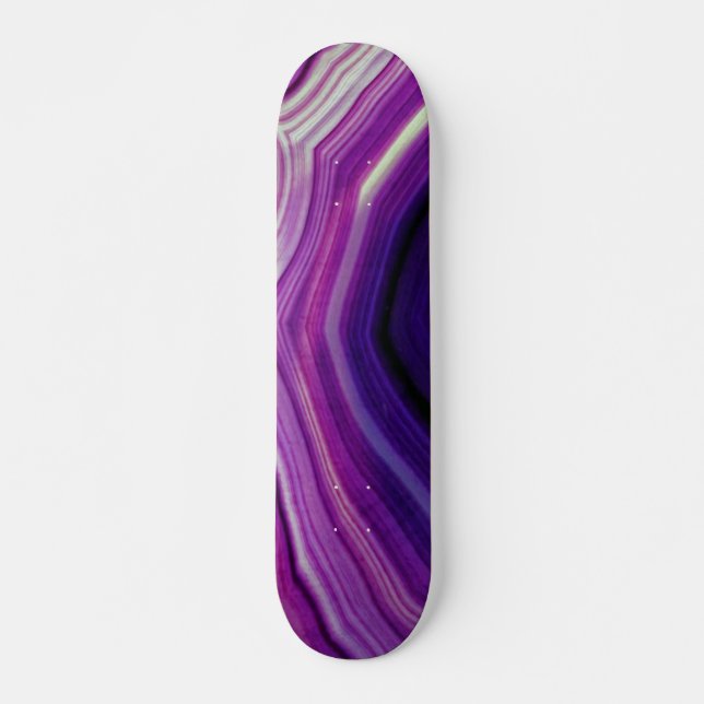 Skateboard Géode violette à torsion tombante (Devant)