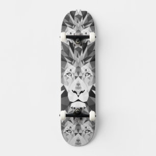 Skateboard Geometric Lion Black and White