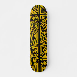Skateboard Géométrique - Noir sur orange
