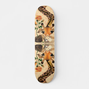 Skateboard Girafe Romantique - Messieurs - Ajoutez votre text