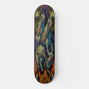Skateboard Girl Frog Retro Style