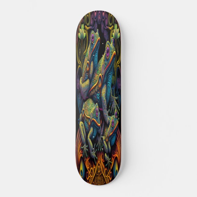 Skateboard Girl Frog Retro Style (Recto)