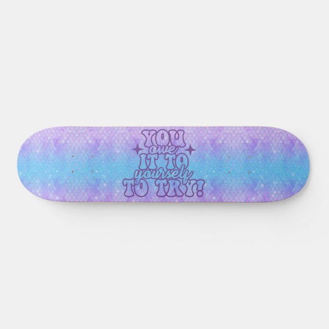 Skateboard Girly Glitzer Mermaid Positive Aufnahme (Horizontal)