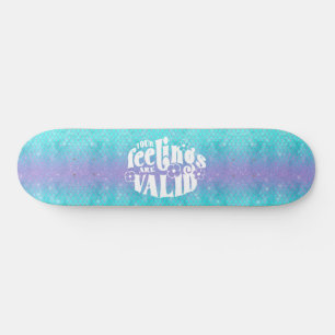 Skateboard Girly Glitzer Mermaid Wording