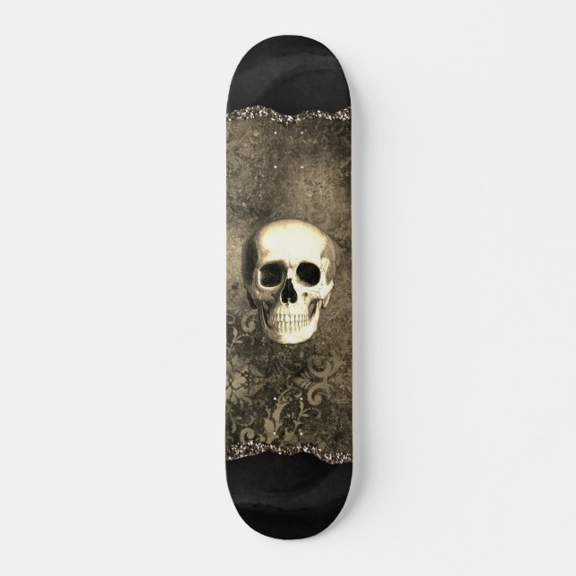 Skateboard Glam gothique déprimé du crâne (Devant)