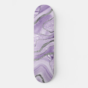 Skateboard Glam Parties scintillant en argent de l'agate de l