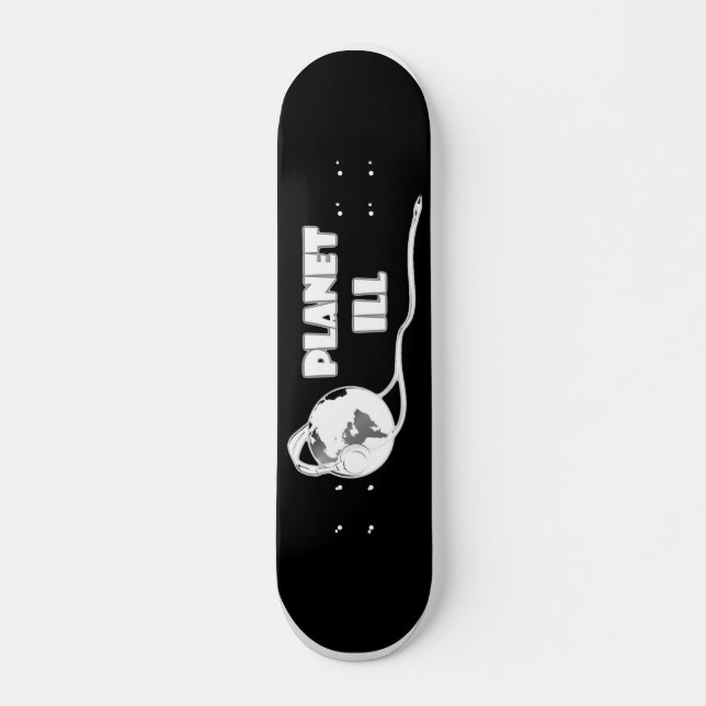 Skateboard Globe blanc malade de planète (Devant)