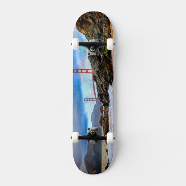 Skateboard Golden gate bridge au coucher du soleil (Recto)