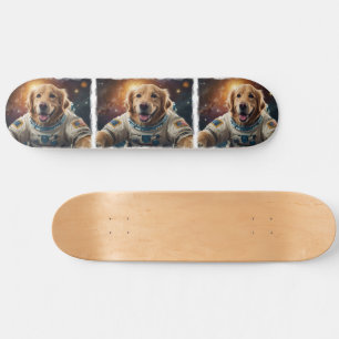 Skateboard Golden Retriever Dog dans l'espace