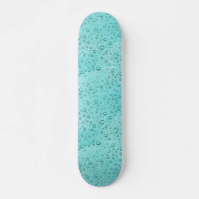 Skateboard gouttelettes d'eau aquamarines (Devant)