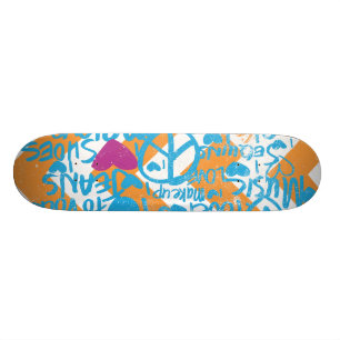 Skateboard Graffiti Aqua-Pourpre
