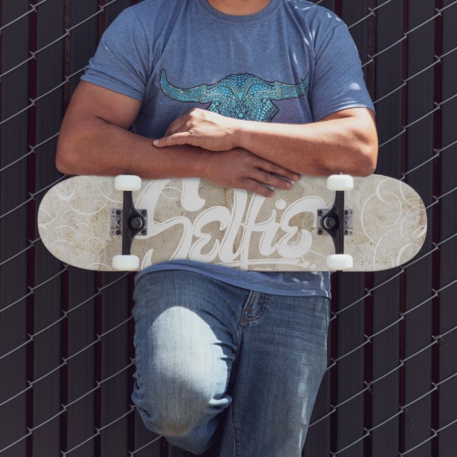 Skateboard Graffiti blanc tourbillonnant Selfie Street Art Le (Extérieur 3)