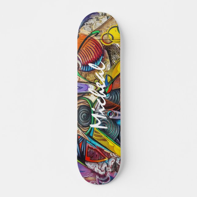 Skateboard Graffiti coloré personnalisé (Devant)