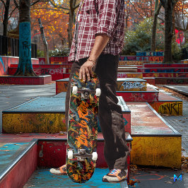 Skateboard Graffiti foncé avec la devise "Live to Ride" orang