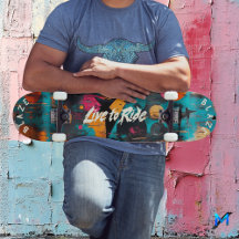Graffiti Pop Art Skate - Live to Ride Motto