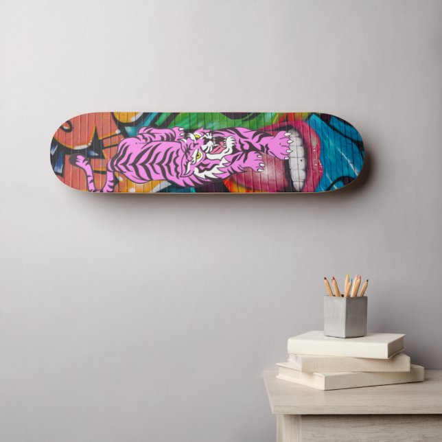Skateboard Graffiti Purple Tiger (Wandkunst (Horz))
