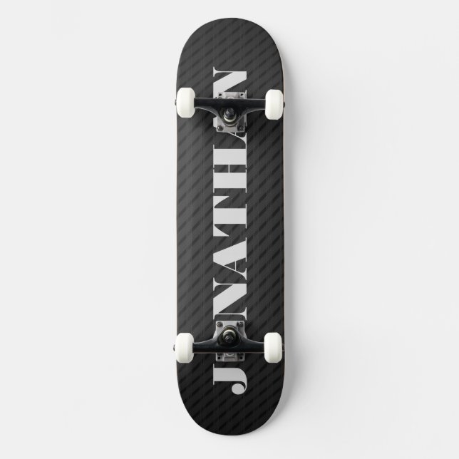 Skateboard Graffiti rue noire avec nom (Recto)