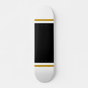 Skateboard Grand noir élégant centre bande doré Brown blanc