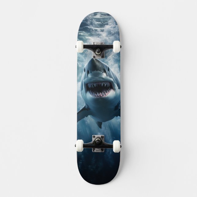SKATEBOARD GRAND REQUIN BLANC (Recto)