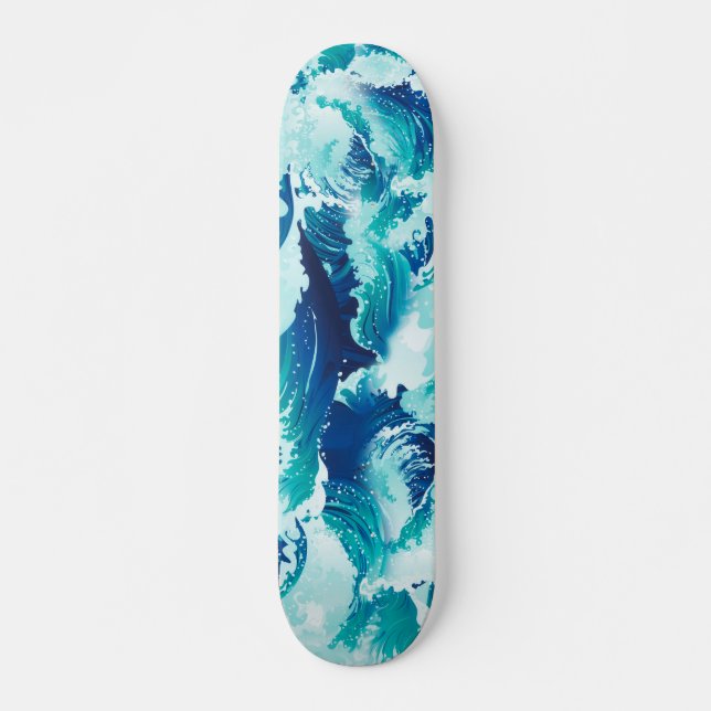 Skateboard Grande vitesse mer ou des vagues océaniques concep (Devant)
