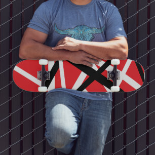Skateboard Graphique noir, rouge et blanc