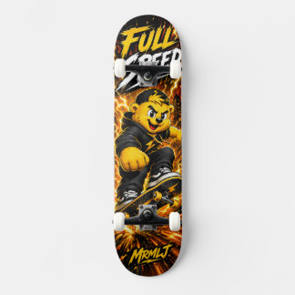 Skateboard Graphisme Monstre Skate Lightning Doré à Pleine Vi